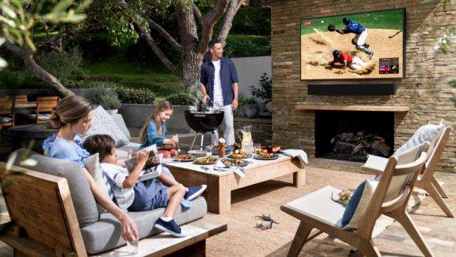Outdoor TV and Soundbar