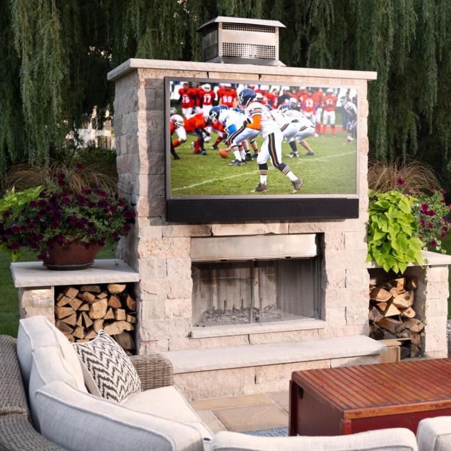 Outdoor TV on Fireplace